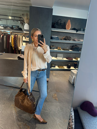Jeans a trombetta Gisele blu