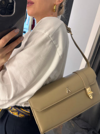 Borsa rigida orizzontale in Pelle