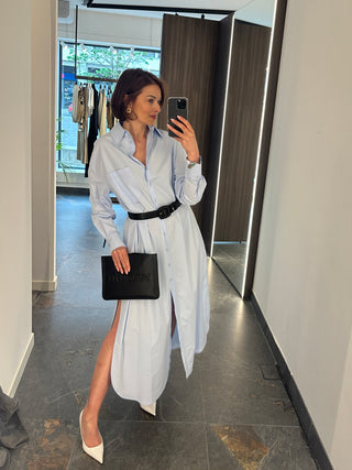 Abito Chemisier in cotone azzurro