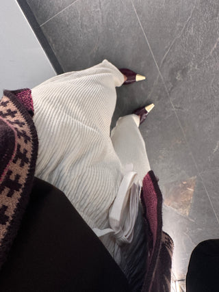 Pantalone in velluto bianco