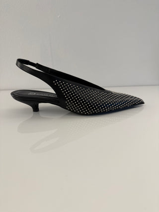 Slingback con borchie nero