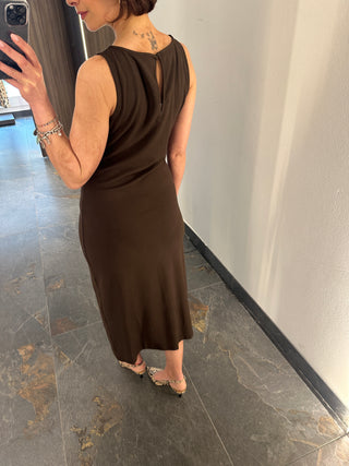 Abito midi marrone