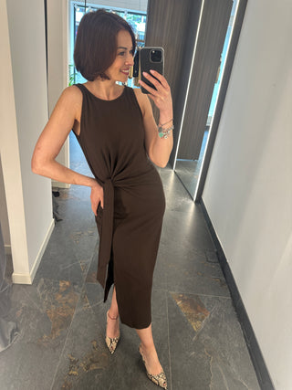 Abito midi marrone