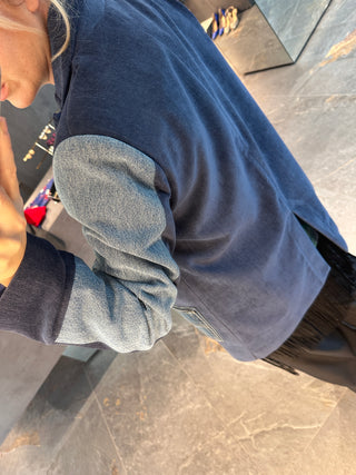 Giacca restayled blu denim