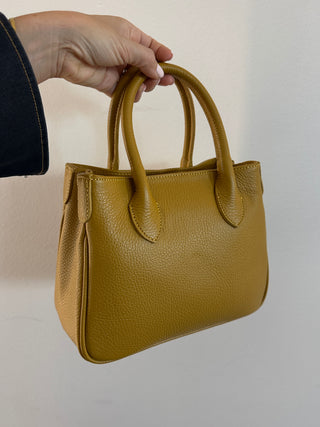 Borsa in pelle con tracolla giallo