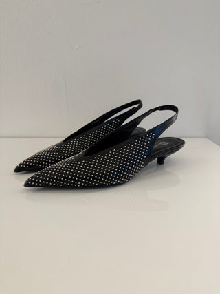 Slingback con borchie nero