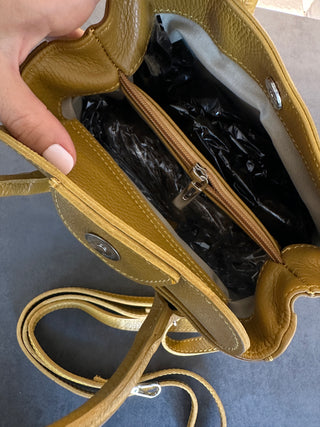 Borsa in pelle con tracolla giallo