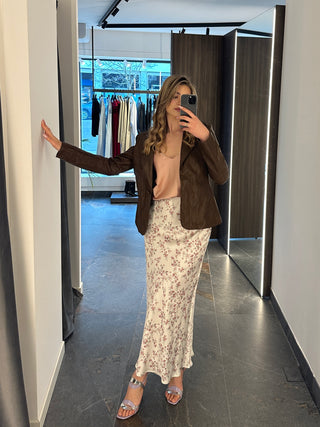 Giacca in ecopelle marrone