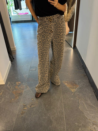 Jeans a palazzo stampa animalier