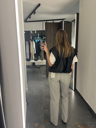 Gilet in ecopelle nero