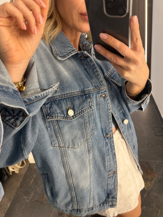 Giubbino in jeans blu