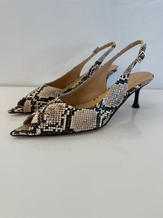 Slingback con tacco pitonata