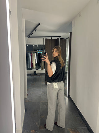 Gilet in ecopelle nero