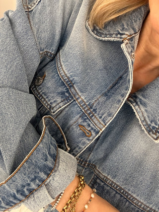 Giubbino in jeans blu