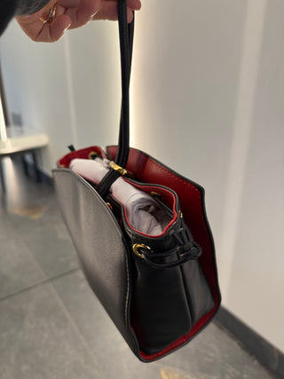 Borsa pochette in pelle nero