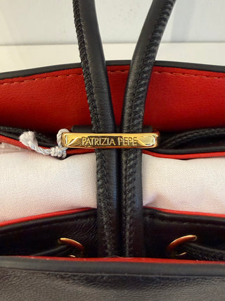 Borsa pochette in pelle nero