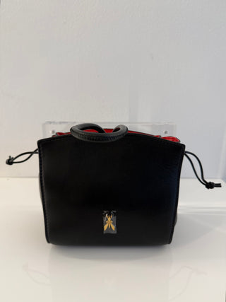 Borsa pochette in pelle nero