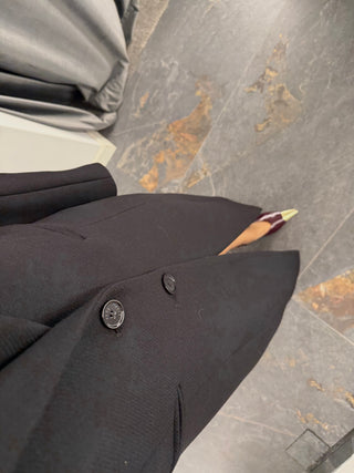 Cappotto lungo in misto lana nero