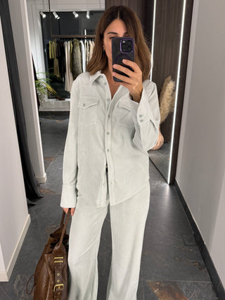 Camicia in velluto bianco