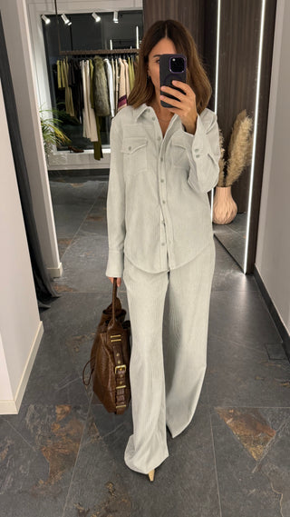 Camicia in velluto bianco