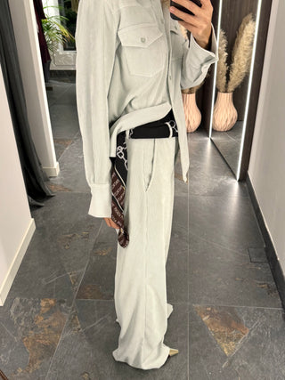 Pantalone in velluto bianco