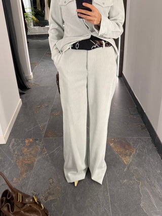 Pantalone in velluto bianco