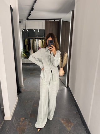 Pantalone in velluto bianco