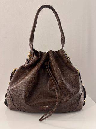 Borsa in stampa cocco marrone