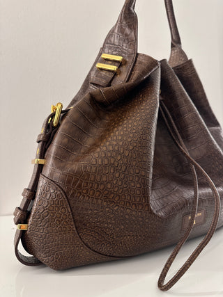 Borsa in stampa cocco marrone