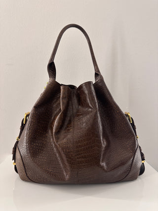 Borsa in stampa cocco marrone