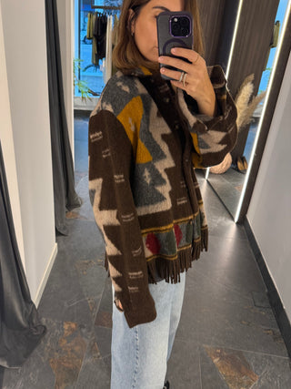 Giacca camicia etnic in lana