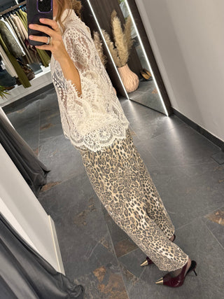 Pantalone 5 tasche maculato