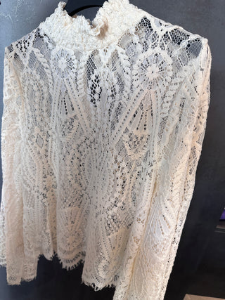 Camicia in pizzo bianco burro
