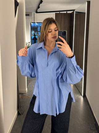 Camicia Azzurro Plissè