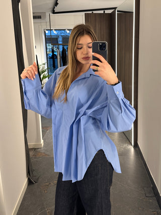 Camicia Azzurro Plissè