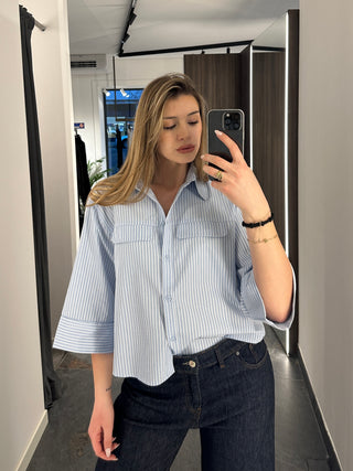 Camicia maxi tasca blu scuro