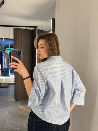 Camicia maxi tasca blu scuro