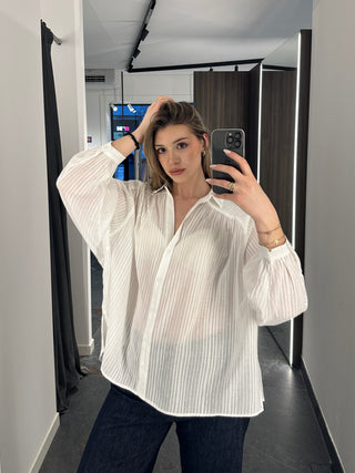 Camicia a righe bianco