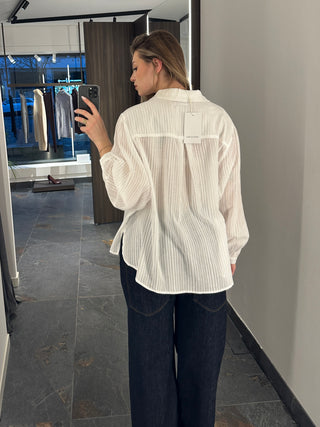 Camicia a righe bianco
