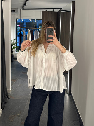 Camicia a righe bianco