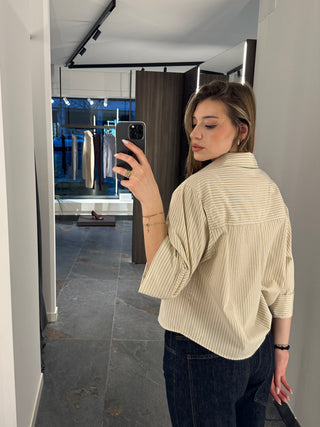 Camicia a righe Beige