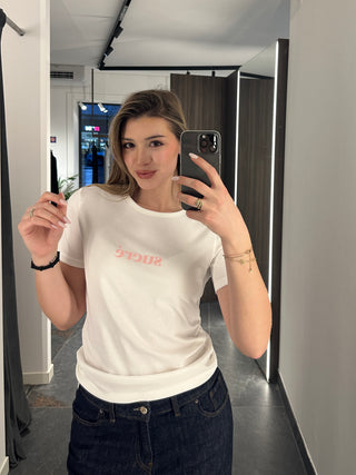 T-shirt bianco slim