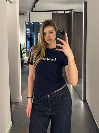 T-shirt blu notte slim