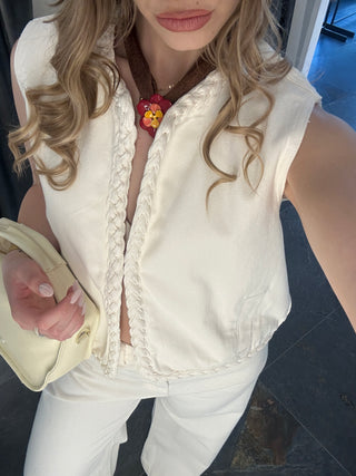 Gilet burro con treccia