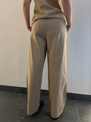 Pantaloni con coulisse beige