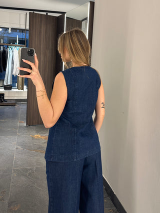 Gilet in jeans blu