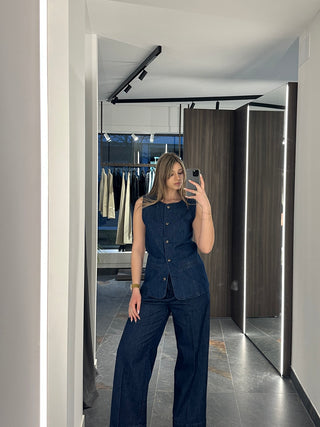 Gilet in jeans blu