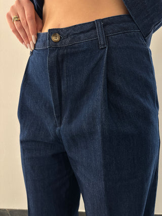 Pantalone a palazzo in jeans blu